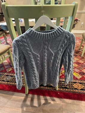 Jessica Simpson Blue Cable Knit Crew Sweater